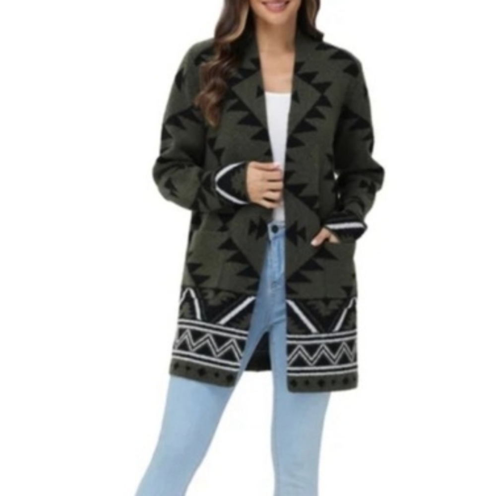 Frye "The Cozy Cardigan Southwest Jacquard Pattern" Medium, RN#114186